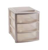 3 Tier Storage Drawers With Lid- Beige